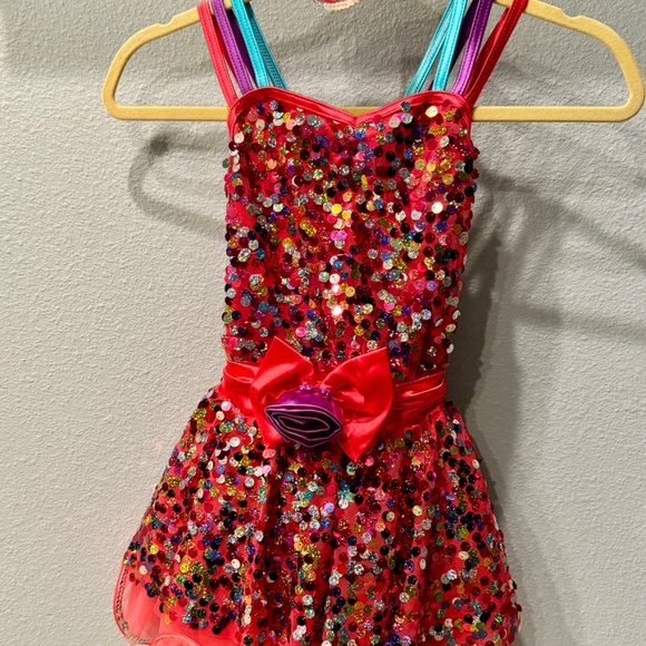 Rainbow sequin Weissman dance costume 10886 IC - Picture 6 of 9